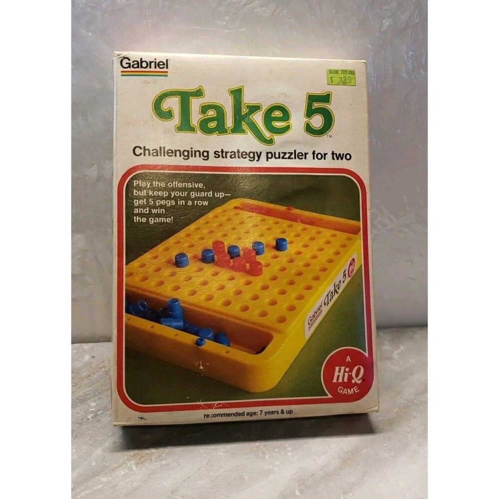 Vintage 1977 Take 5 Board Game Gabriel Complete Strategy Puzzler Retro 70s Toy
